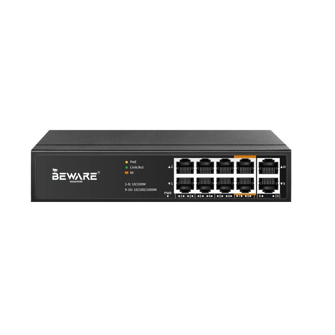 BEWARE 8 Port PoE Switch Full Gigabit | 8 Channel Gigabit PoE Network Switch for CCTV & IP Cameras